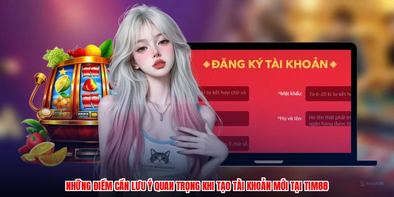 Những điểm cần lưu ý quan trọng khi tạo tài khoản mới tại TIM88